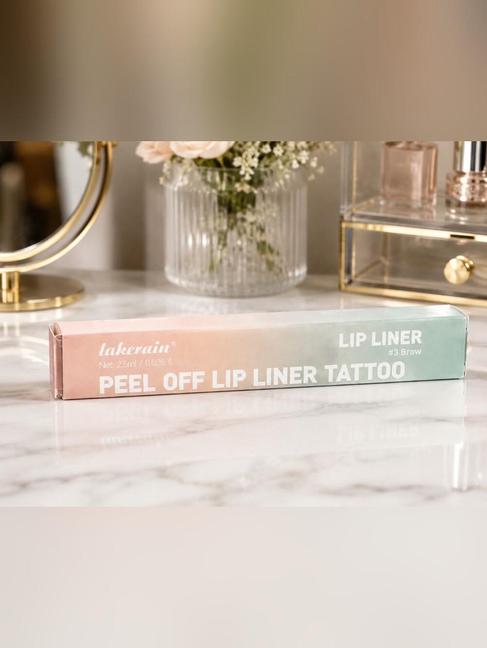 Lakerain Peel Off Lip Liner Tattoo #3 Brow Waterproof Long Lasting Lip Stain 2.5